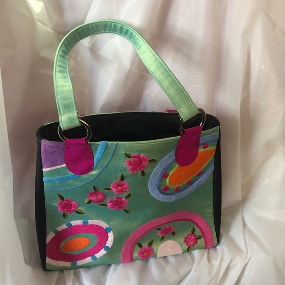 Jazzd Embroidered Purse 100% Silk - Picture 4 of 6
